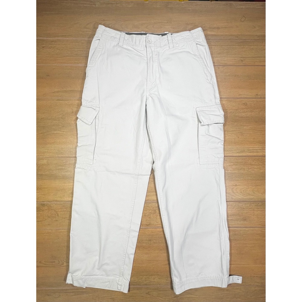 Vintage Gap Cargo Y2K Baggy‎ Military khakiBig Pockets 00s Wide Pants Mens 31x29